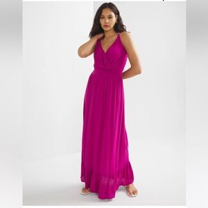 NWT WHBM Ruffle Hem Maxi Swim Cover-up Dress S